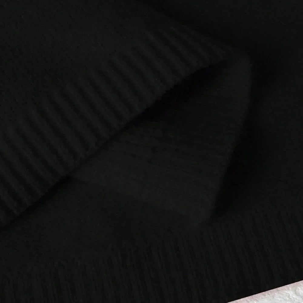 Black Casual Women's Lace-Up Loose Versatile knit Cardigan